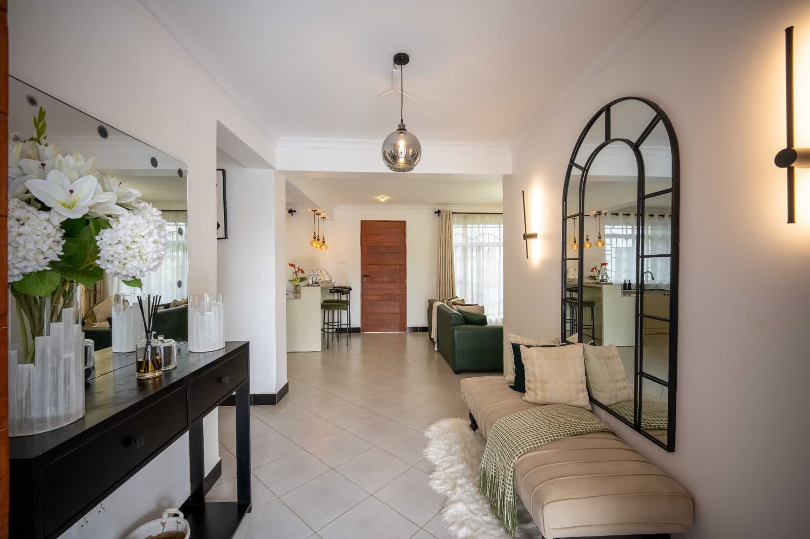 Emerald apartment entryway and hallway