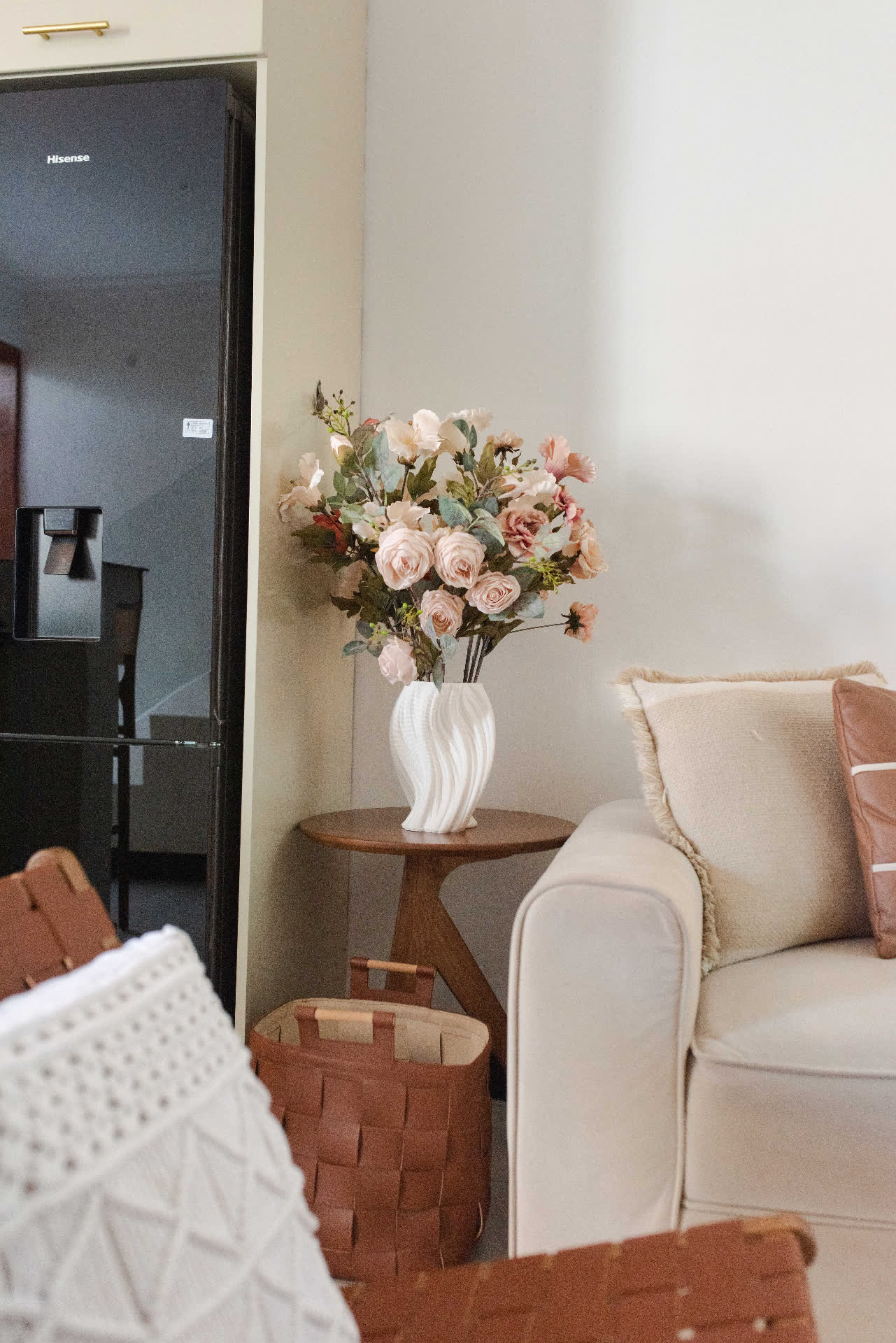 Ruby apartment floral styling beside the lounge